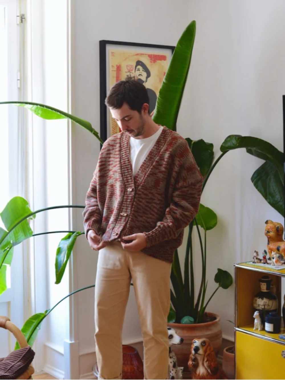 Rosa Pomar 100% Portuguese Wool Natural Horn Buttons Cardigan Casaco 02 Sz M - Picture 5 of 12